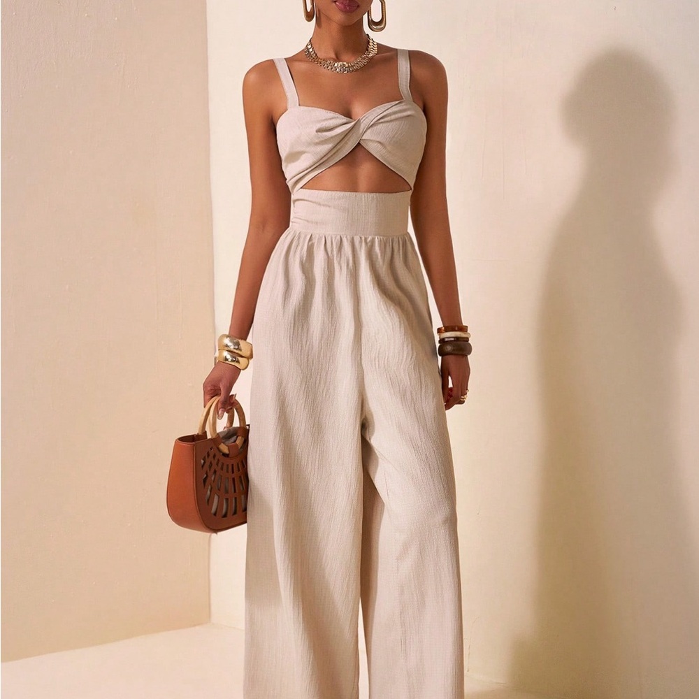 NEW Twisted Sling Hollow Back Jumpsuit, Size 8-10